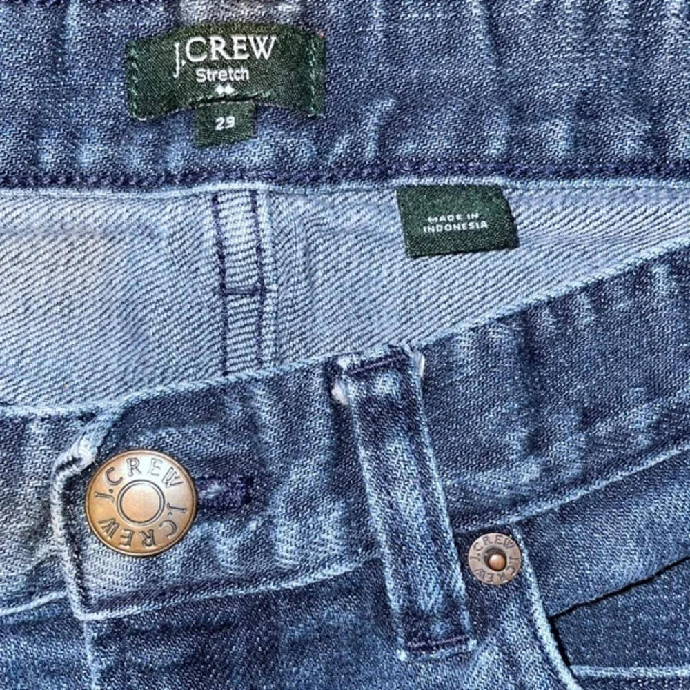 J. Crew Dark Wash Toothpick Skinny Leg Distressed Mid Rise Jeans Size 29